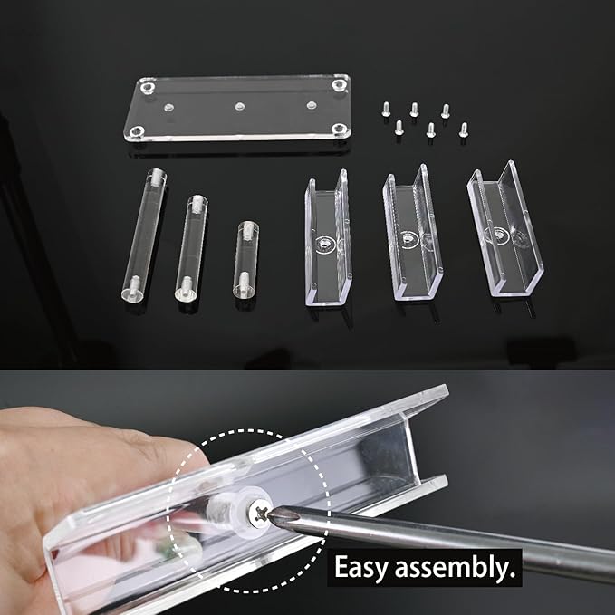 MOOCA 4 Pcs Set, 3 Tier Premium Acrylic Eyewear Display Stand, Sunglasses Rack Holder, Sunglasses Stand, Eyewear Organizer for Eyeglasses, 5 in H
