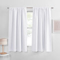 PONY DANCE Curtains 45 inch Length - Window Drapes Double Panels Home Decor Rod Pocket Curtain Draperies for Kitchen & Bedroom Privacy Protect Semi-Blackout, 52 by 45 inch, Pure White, 2 Pieces