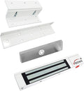 Visionis FPC-5191-WH White 300lbs Indoor Electromagnetic Lock with 300 lbs L and Z Bracket for Inswinging Door