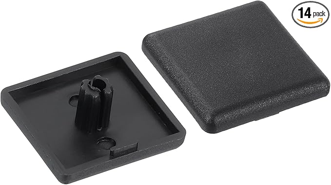 uxcell 14Pcs Extruded End Cap Nylon, 30x30mm T-Slot Aluminum Profile 3030 European Standard End Cap Extrusion Plug for Trolley, Fish Tank Rack, Storage Rack, Black