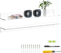 36 Inches Acrylic Wall Shelves 2 Pack, Floating Shelf for Wall Mounting, Acrylic Display Ledges for Funko Pop Figures, Home Décor, Living Room, Gaming Room, Plants(36 inch, Clear)