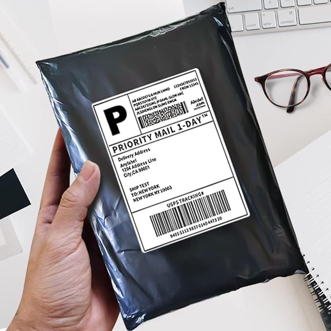 POLYSELLS 1000 pcs 9x12 Inches Black Poly Mailers Shipping Envelopes, Strong Adhesive Sealing, Waterproof, and Tear-resistant Postal Mailing Bags for Clothing, Books, and Accessories