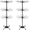 3 Tier Spinner Display Rack Retail Display Stand Metal Rotating Display Rack for Jewelry Keyring Socking HatsToys，Movable Shop Spinner，Adjustable height， Black,Pack of 2