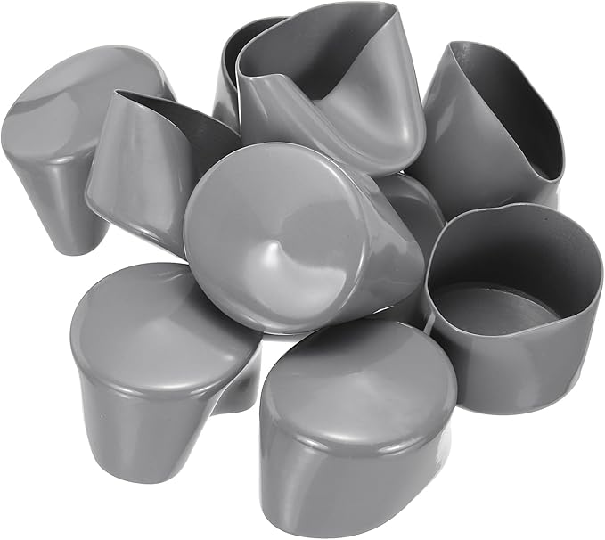 uxcell 10pcs Rubber End Caps 65mm(2.6 Inch) ID Vinyl Round End Cap Cover Screw Thread Protector Light Grey