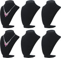 Necklace Display Stand for Selling, Necklace Holder Organizer, Jewelry Display for Vendors,Velvet Chain Jewelry Bust Holder Organizer (6, Black)