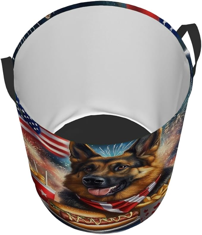 German Shepherd Food Laundry Basket Foldable Laundry Baskets With Handles for Bedroom Bathroom Toys Decorative Basket