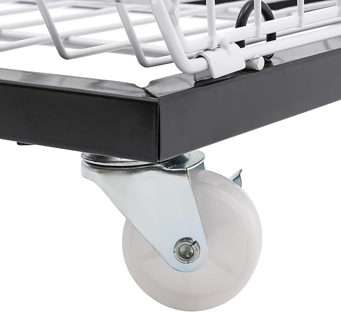 5 Tier Retail Display Rack, Rolling Storage Rack 5 Layers 35.43*16.93*53.54in Metal Display Shelf Fruit Vegetable Snack Basket Storage Supplies for Home Store Market (White, 90*43*136cm)