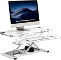 VERSADESK® PowerPro™ Electric Standing Desk Converter - Height Adjustable Desk Riser with Keyboard Tray - Holds 80 lbs - Built-in USB Charging Port - Ergonomic Sit Stand Workstation | White (36 inch)