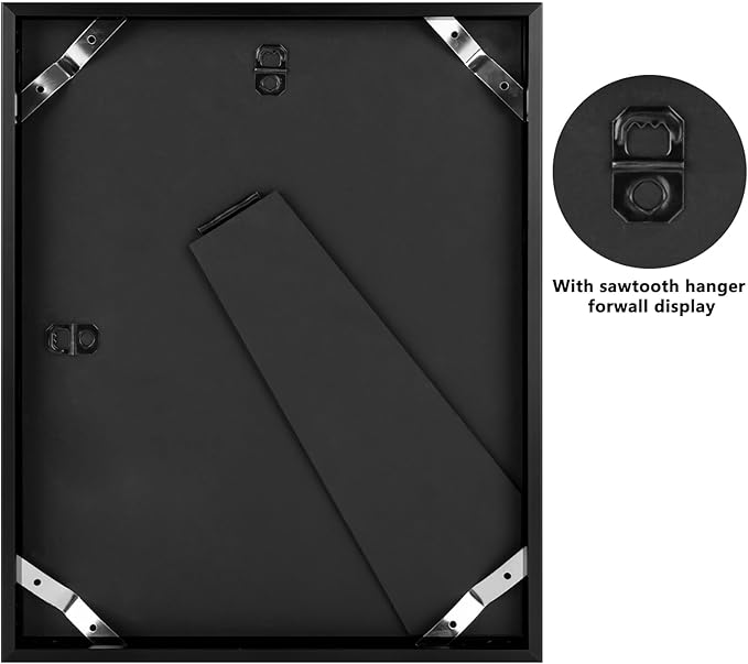 Frametory, 8x10 Metal Picture Frame with Mat for 5x7 Picture & Real Glass, Aluminum Photo Frame Collection (Black, 1 Pack)