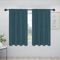 Easy-Going Rod Pocket Blackout Curtains for Bedroom, Room Darkening Window Curtains for Living Room, Thermal Insulated Noise Reduction Solid Window Drapes, 2 Panels(42x54 in, Bluestone)
