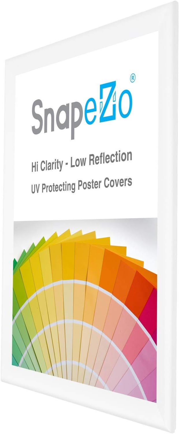 SnapeZo Poster Frame 36x48 Inches, White 1.7 Inch Aluminum Profile, Front-Loading Snap Frame, Wall Mounting, Wide Series