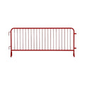 Angry Bull Barricades Metal Interlocking Steel Barricade (8.5 Ft. Heavy Duty, Bridge Feet, Red Powder Coated, Set of 10)