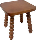 Solid Wooden footstool9.3 Inch - Short Stool for Kids & Adults, Sensory Table Helper - Sturdy Foot Stool for Bathroom, Kitchen, Bedroom, Natural Plant Stand, Toddler Helper (Brown)