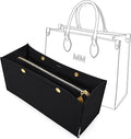 LEXSION Felt Purse Organizer Insert,Handbag Organizer with Detachalbe Zipper Pocket for ONTHEGO GM,3 Size 8034 Black Large