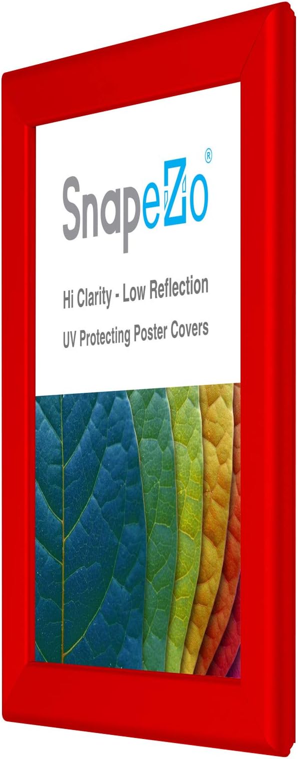 SnapeZo Certificate Frame 8.5x11, Red, 1.25 Inch Aluminum Profile, Front-Loading Snap Frame, Wall Mounting, Professional Series