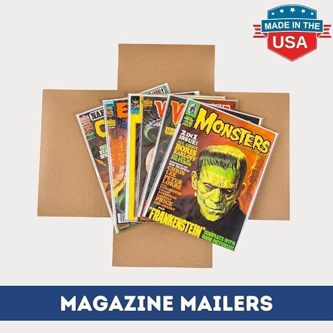 Gemini Magazine and Comic Book Mailers for Shipping (8.5x11x2’’ – 100 Mailers + 100 Fillers) | Protective Fillers for Extra Support | US-Made, Expandable, Great for Shipping Documents, Photos & More.