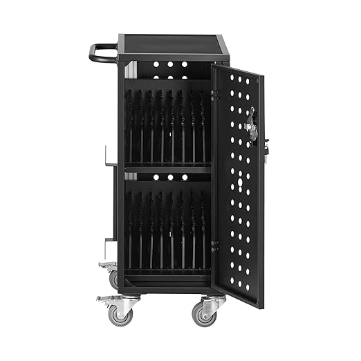 VEVOR 16 Device Charging Station with Lock & Key, Mobile Charging Cart for Chromebook, iPads, Tablet and Laptop, Up to 15.6 in Screen Size, Office and Classroom Locking Charging Station