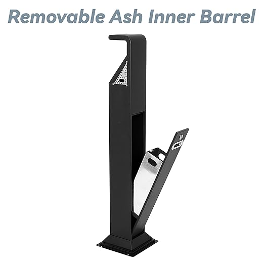 AIWFL Commercial Trash Can with Removable Inner Barrel, 3 Openings, All-Metal Construction, Standing Trash Bin for Outside Sidewalks Roadside Hotel Scenic Area