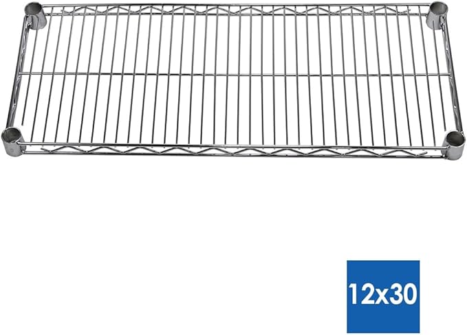 Shelving Inc. 12" d x 30" w x 84" h Chrome Wire Shelving with 5 Tier Shelves, Weight Capacity 800lbs Per Shelf