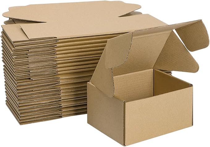 MEBRUDY 6x4x3 Inches Shipping Boxes Pack of 25, Small Corrugated Cardboard Box for Mailing Packing Literature Mailer