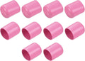 uxcell 10pcs Rubber End Caps 21mm ID Vinyl Round End Cap Cover Screw Thread Protectors Pink