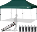 Eurmax USA 10'x20' Pop Up Canopy Tent Commercial Instant Canopies with Heavy Duty Roller Bag,Bonus 6 Sand Weights Bags (Forest Green)