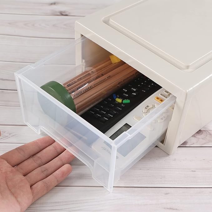 Readsky 6 Quart Stacking Plastic Storage Drawers, Drawer Unit Plastic, 3 Packs
