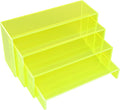 ELEGANTLIFE Acrylic Display Riser,4.3mm Heavy Duty Crystal Display Stand Shelf Layered Aesthetic, Jewelry Display Shelf Risers for Décor,4 Pack Set Multi-color (Light Green)