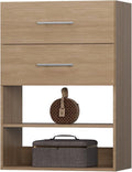 ROOMTEC 31.5" 2 Drawer Short Tower Closet Unit, Modular Closet System with Drawers and Shelf, Wardrobe Organizer for Bedroom or Walk-in Closet, Wall Mounted, Customizable Clothes Storage Unit, Wood