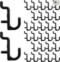 30 Pcs Black Pegboard Hooks, 1/4" Plastic Pegboard Hooks J Hooks Wall Display Assortment Peg Board Hooks for Hanging Tools Jewelry Necklaces Keys Organizer