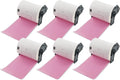 BETCKEY - Shipping Labels Replacement for Brother DK-1241 (4 in x 6 in), Compatible with Brother QL Label Printers [6 Rolls/1200 Labels, Pink]