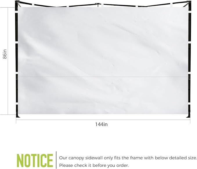 Instant Canopy Sidewalls for 12x12 Pop Up Canopy Tent, 300D Waterproof Material for Outdoor Events, Vendor Booths, and Privacy (Sidewalls Only, Canopy Not Included) (Black, 12x12ft-3pcs)