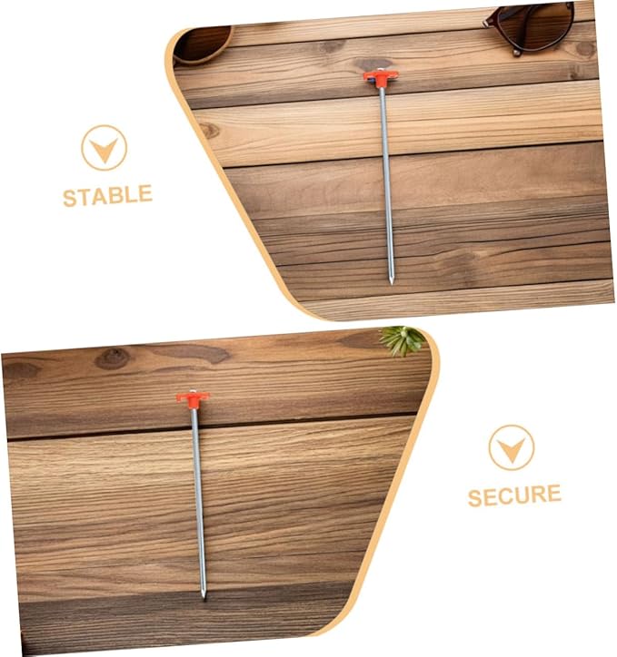 12pcs Heavy Duty Steel Tent Ground Anchors Thickened Metal Pegs for Camping Beach Hiking Deep Penetration for Enhanced Stability Soft Soil and Wind Resistance
