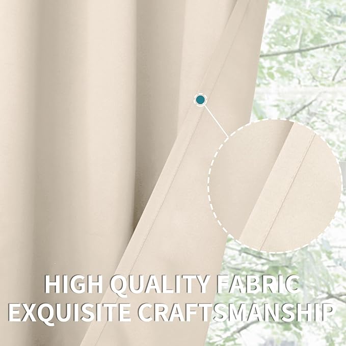 BGment Blackout Curtains - Grommet Thermal Insulated Room Darkening Bedroom and Living Room Curtains, Set of 2 Panels (55 x 96 Inch, Champagne)