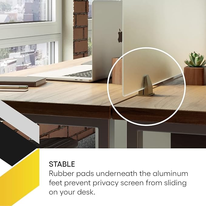 OBEX Acrylic Free Standing Screen, Divider for Desk Privacy Home & Office Partitions for Table Top Workstation, Portable Cubicle Panel for Work, 12" x 24", Clear