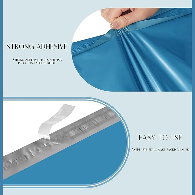 Metronic Poly Mailers 24x24 300 Pcs, Large Shipping Bags Bulk for Clothing, Strong Adhensive Shipping Envelopes for Small Business, Mailers Poly Bags, Tear-resistant Mailing Bags in Dark Blue