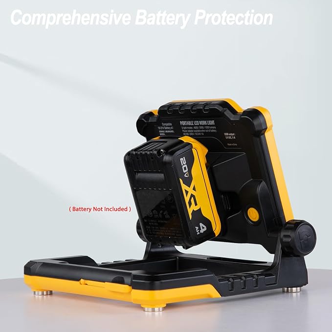 4000LM 25W Cordless Work Light Compatible with Dewalt, Makita and Milwaukee 18-21V Power Battery, Magnetic Base, Portable Flood Light (Battery Not Included)