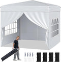 Tangkula 10x10 FT Pop Up Canopy, Outdoor Canopy Tent with 2 Removable Sidewalls & 2 Zippered Doors, Heavy-Duty Carbon Steel Frame, Wheeled Bag, 4 Sandbags, 8 Stakes, 4 Wind Ropes for Party Event
