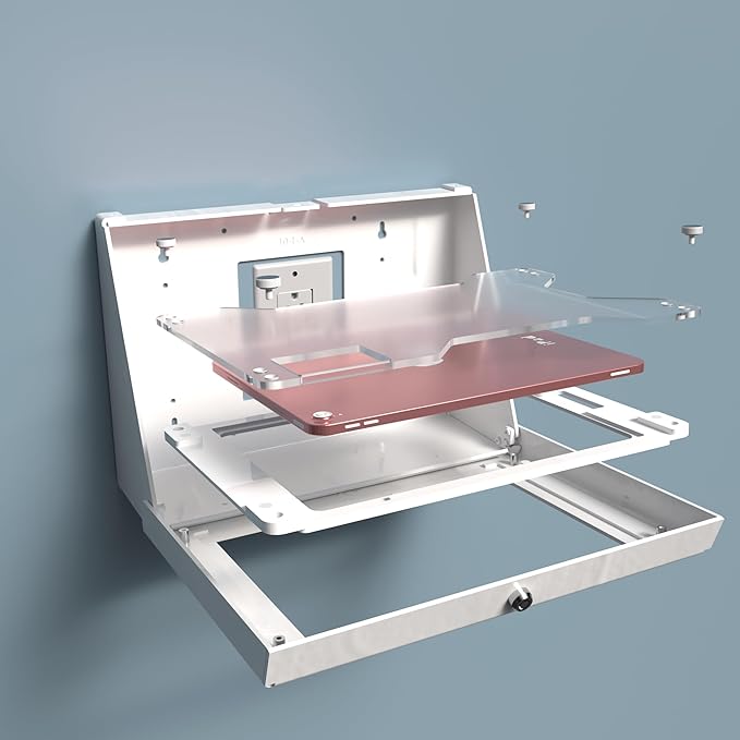 TABcare Easy Wall Mount Security Tablet Kiosk for Samsung Galaxy TAB A8 10.5" Designed for Integration of USB Hub, Printer, CC Reader & All Your Peripherals (White)