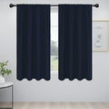 Easy-Going Rod Pocket Blackout Curtains for Bedroom, Room Darkening Window Curtains for Living Room, Thermal Insulated Noise Reduction Solid Window Drapes, 2 Panels(42x63 in, Navy)