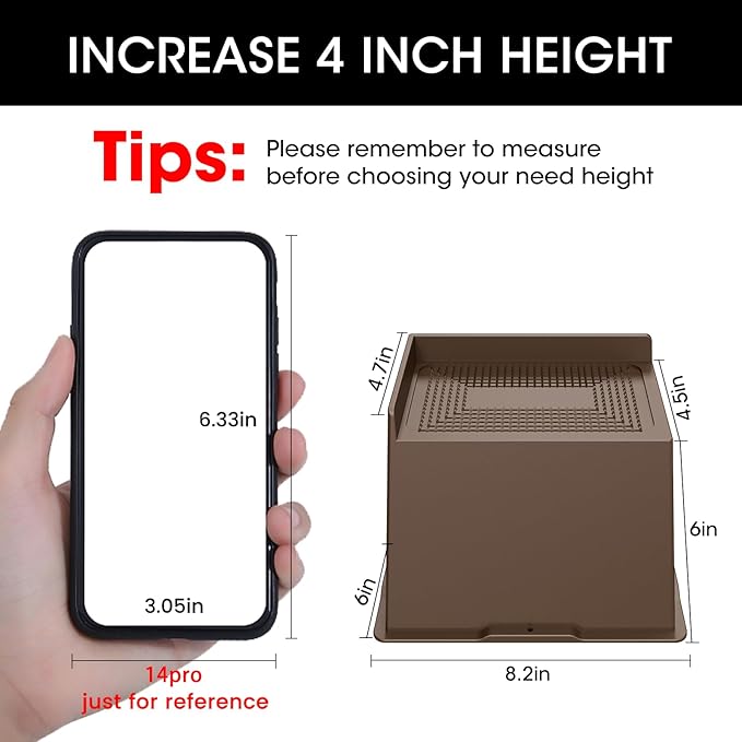 Bed Risers 6 Inch Heavy Duty, Oversized Furnitures Risers 6 inch Support 6000 lbs, Bed Table Rising Blocks, Fits for Couch, Sofa, Chair, Furniture Lifts 4 Pack,Dark Brown