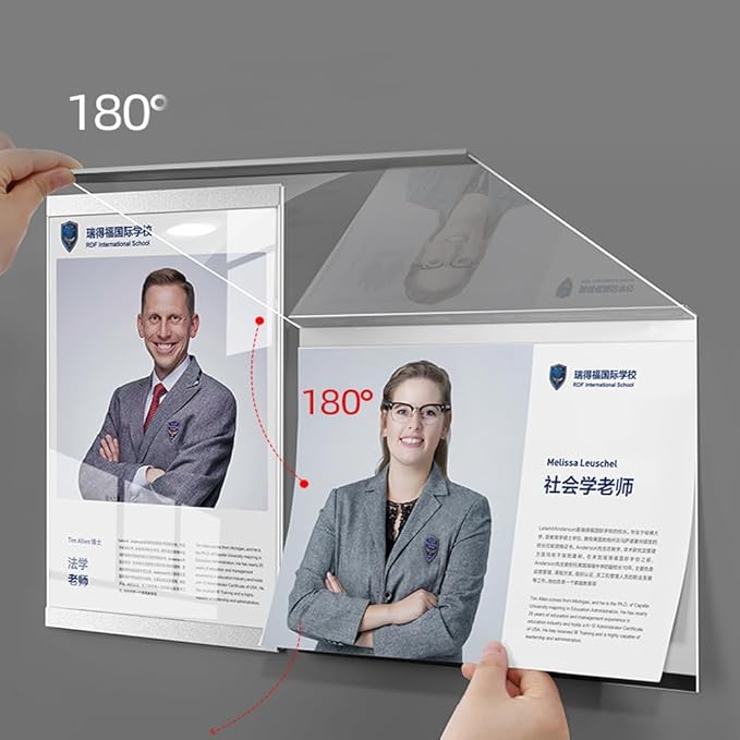 Wall Mount Acrylic Sign Holder Self Adhesive Magnetic Display Frame Clear Document Frame for Office, Store, School, Home, Wall Picture Frame (Horizontal A3 297×420mm/11.69×16.54inches)