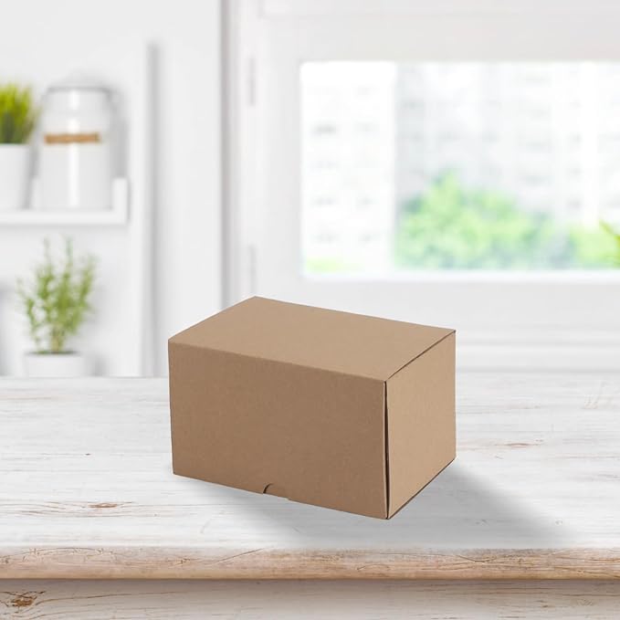 HORLIMER 7x5x4 inches Shipping Boxes Set of 50, Brown Corrugated Cardboard Box Literature Mailer