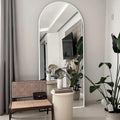 TinyTimes 70''x26'' Full Length Mirror, Large Arched Floor Mirror with Stand, Oversized Wall Mirror, Full Body Mirrors Standing Leaning for Living Room, Bedroom (White)