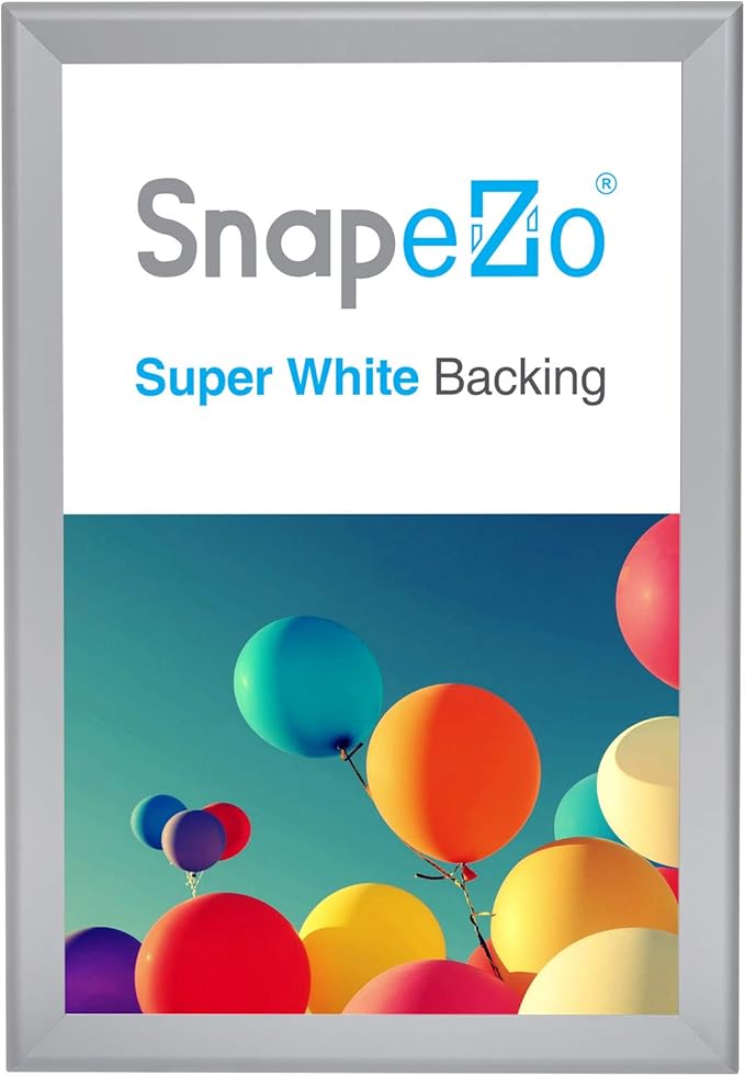 SnapeZo Silver 32x48 Poster Frame, 1.7" Aluminum Profile, Front-Loading Snap Frame, Wall Mounting, Wide Series