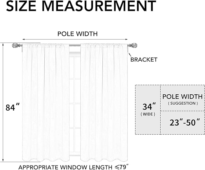 Easy-Going Rod Pocket Blackout Curtains for Bedroom, Room Darkening Window Curtains for Living Room, Thermal Insulated Noise Reduction Solid Window Drapes, 2 Panels(34x84 in, Grey)