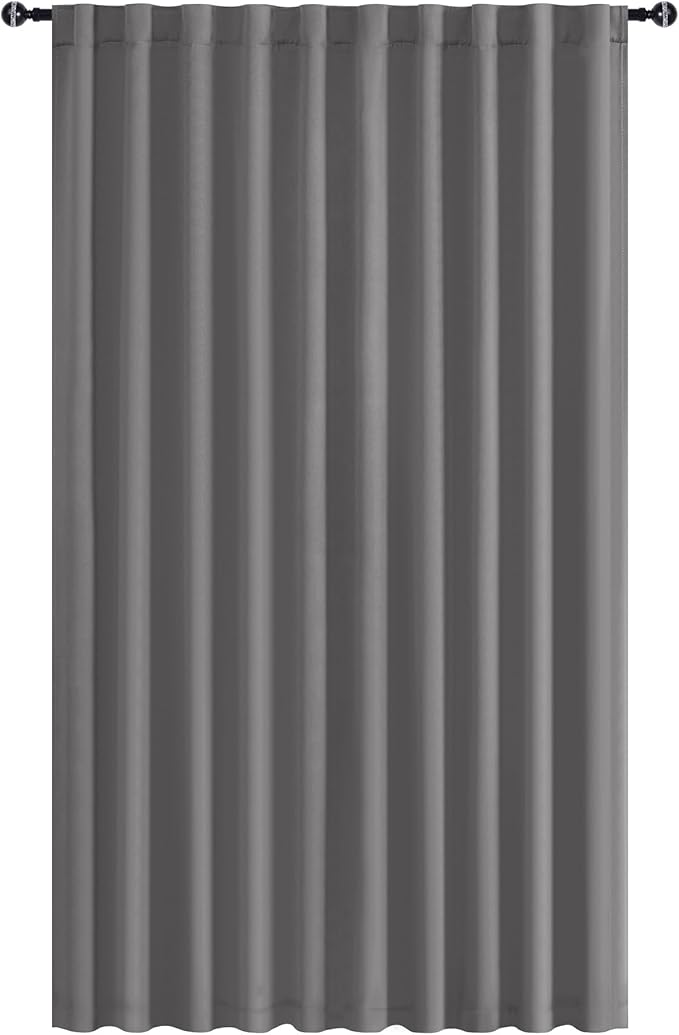 Hiasan Room Divider Curtains Patio Sliding Door Blackout Curtain Privacy Room Thermal Insulated Noise Reduction Panel with Back Tab & Rod Pocket for Bedroom Partition(80 x 84 Inches, Light Grey)