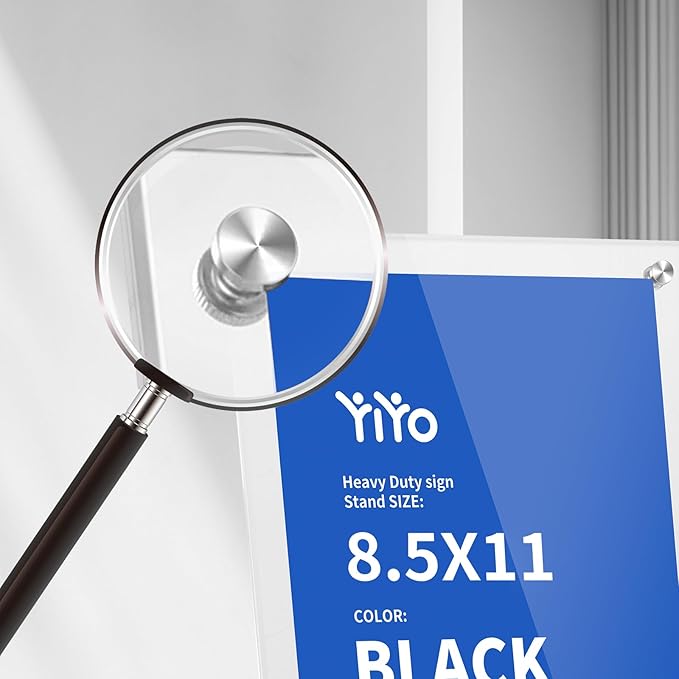 YIYO Sign Stand Poster Stand，adjustable heavy duty pedestal Sign Holder Floor Stand，acrylic frame floor signage standing for display menu 8.5*11 inch，Black (acrylic frame 8.5*11 Black)