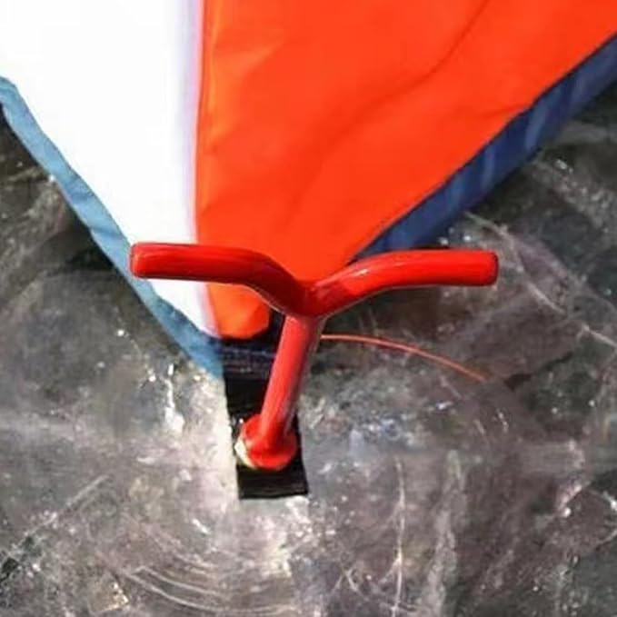 2Pcs Ice Fishing Tent Stakes Spiral Drill Ground Anchors Winter Camping Tent Supplies for Ice Fishing Shelter