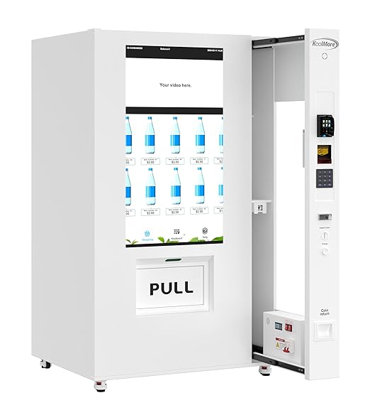 KoolMore 45 in. Commercial Freezer Ice Cream Vending Machine with 44 Slots, Ample 49 in. Touch Display, Bill Acceptor and Credit Card Reader in White
